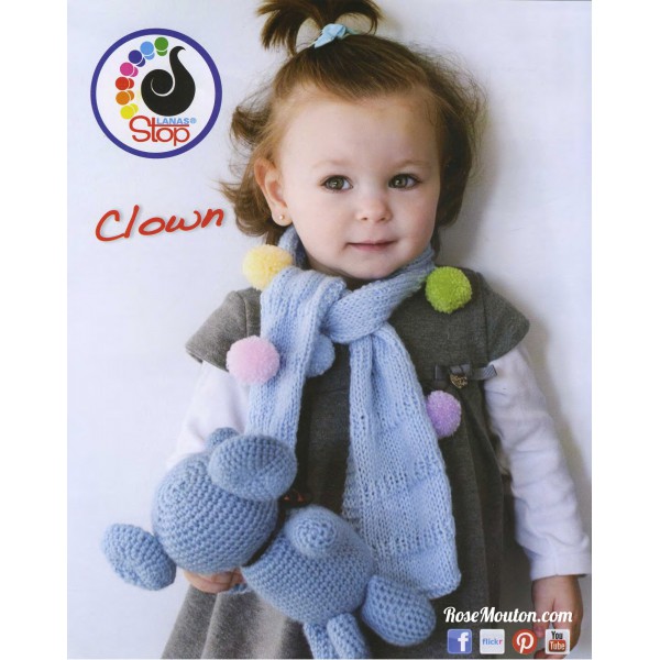 Modèle d'écharpe enfant en laine Clown Lanas Stop